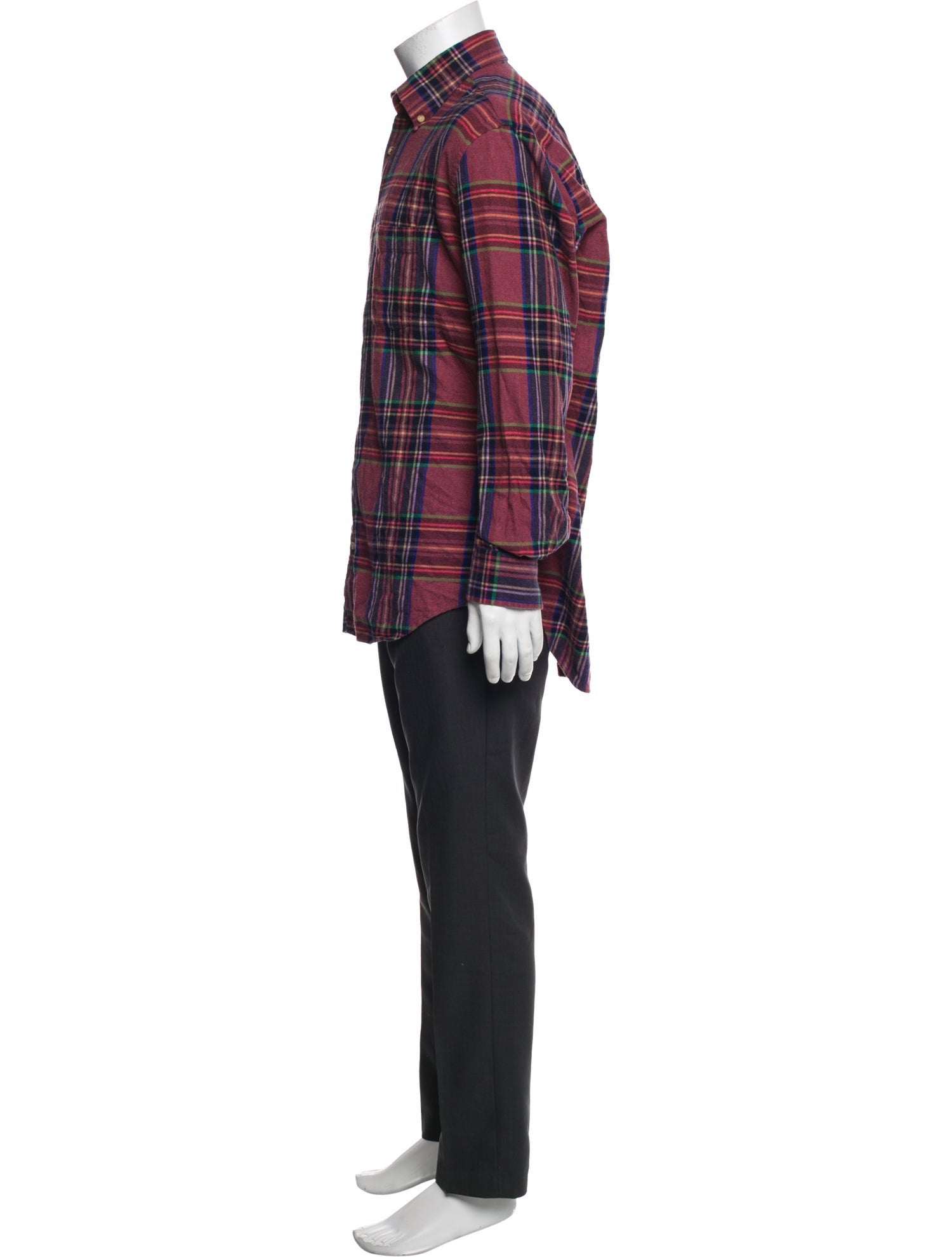 Paul Stuart Plaid Print Long Sleeve Shirt