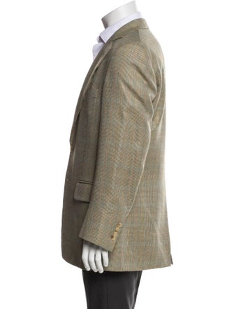 Paul Stuart Wool Plaid Print Blazer