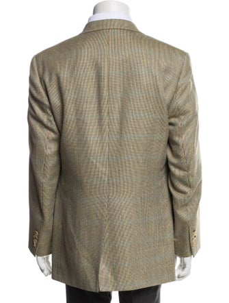 Paul Stuart Wool Plaid Print Blazer