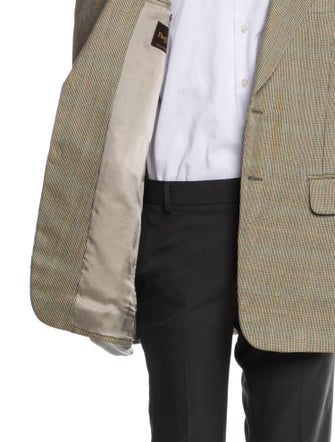 Paul Stuart Wool Plaid Print Blazer