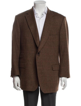 Paul Stuart Lambswool Plaid Print Blazer