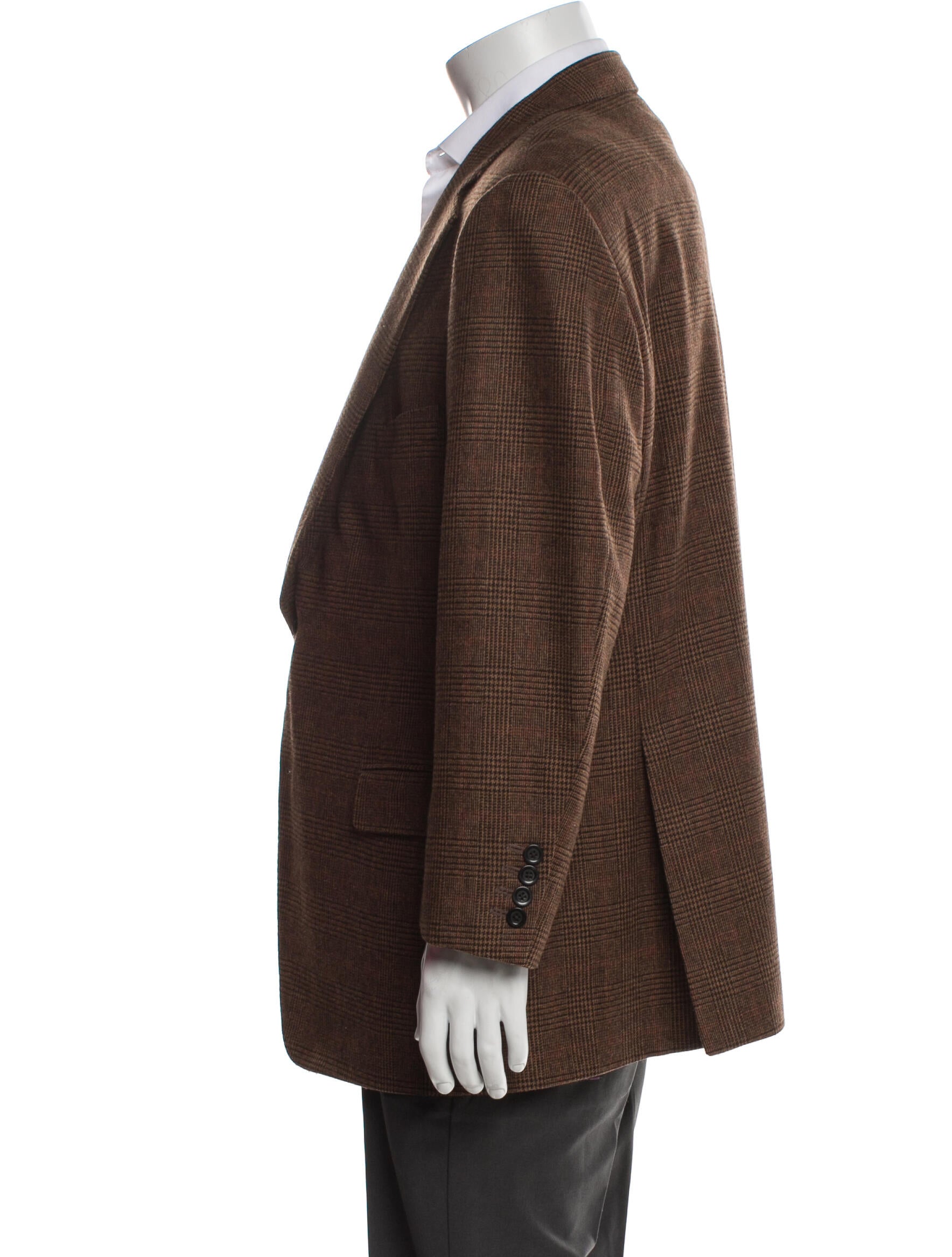 Paul Stuart Lambswool Plaid Print Blazer