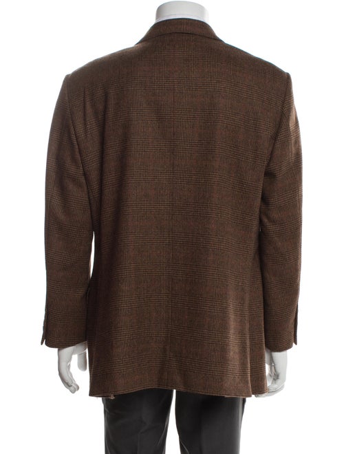 Paul Stuart Lambswool Plaid Print Blazer