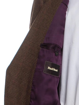 Paul Stuart Lambswool Plaid Print Blazer