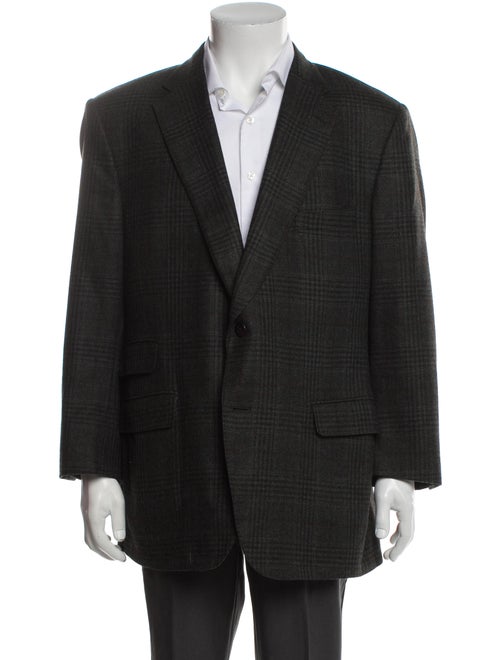 Paul Stuart Wool Plaid Print Blazer