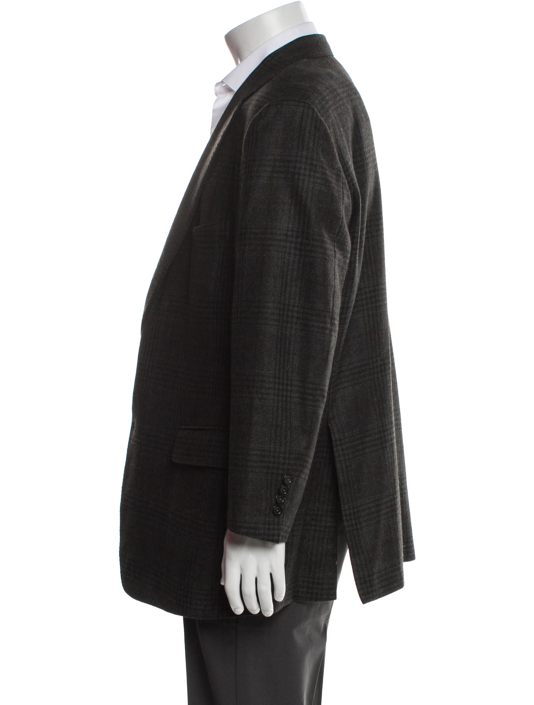 Paul Stuart Wool Plaid Print Blazer