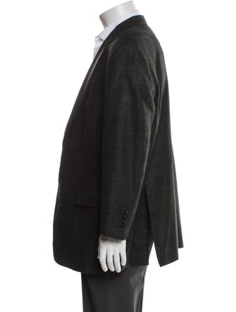 Paul Stuart Wool Plaid Print Blazer