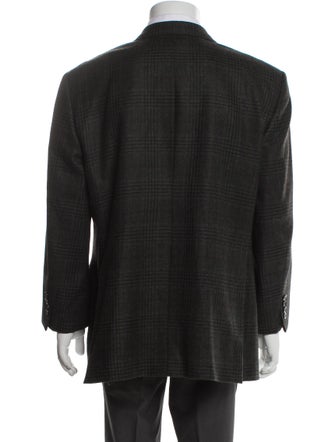 Paul Stuart Wool Plaid Print Blazer