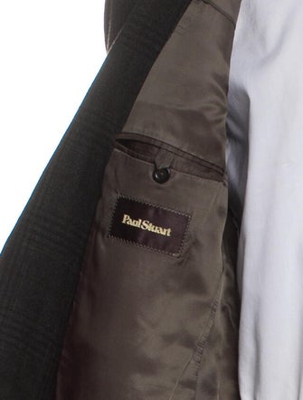 Paul Stuart Wool Plaid Print Blazer