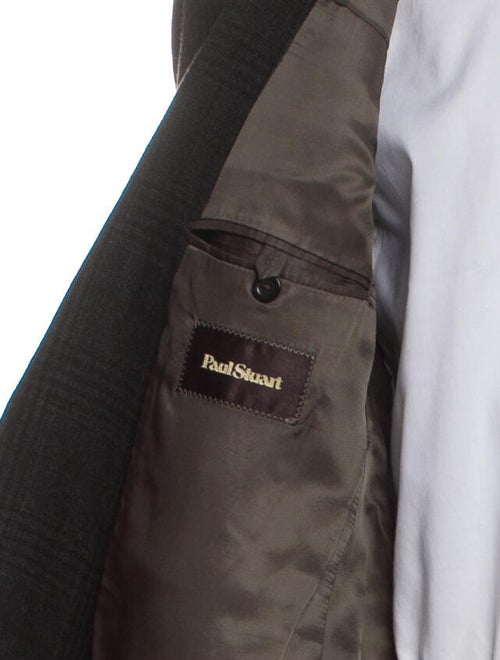 Paul Stuart Wool Plaid Print Blazer