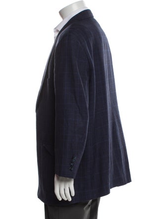 Paul Stuart Wool Plaid Print Blazer