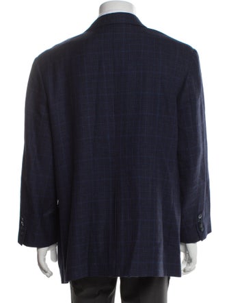 Paul Stuart Wool Plaid Print Blazer