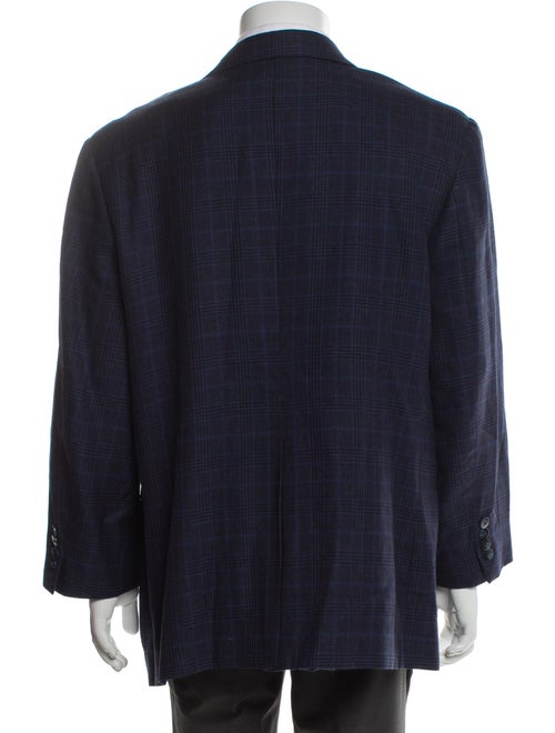 Paul Stuart Wool Plaid Print Blazer