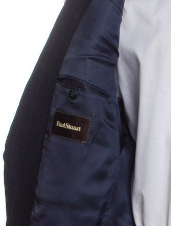 Paul Stuart Wool Plaid Print Blazer