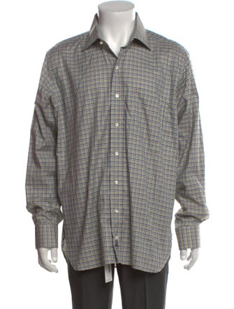 Paul Stuart Plaid Print Long Sleeve Shirt