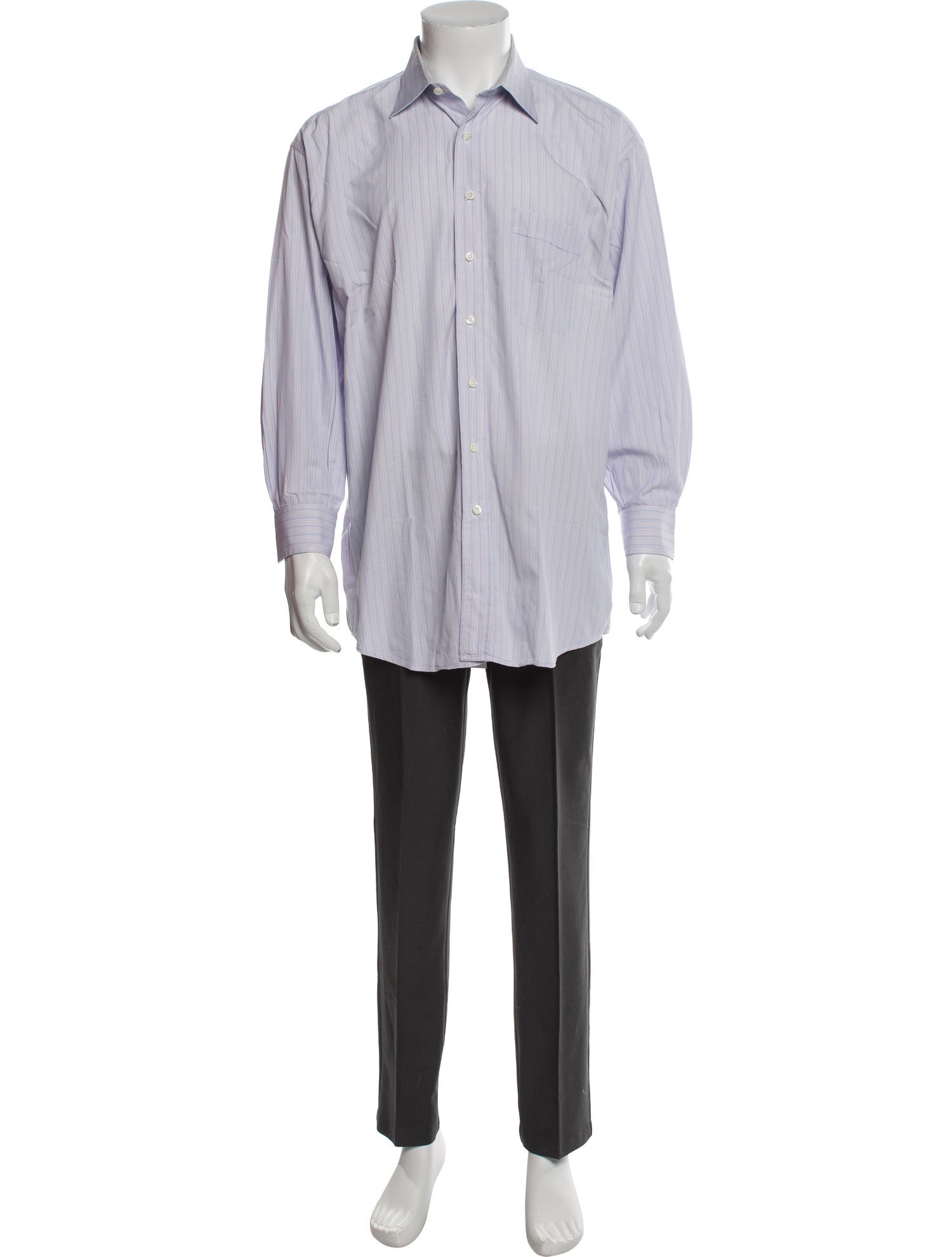 Paul Stuart Striped Long Sleeve Dress Shirt