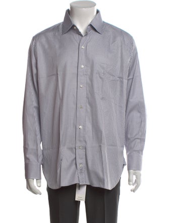 Paul Stuart Plaid Print Long Sleeve Dress Shirt