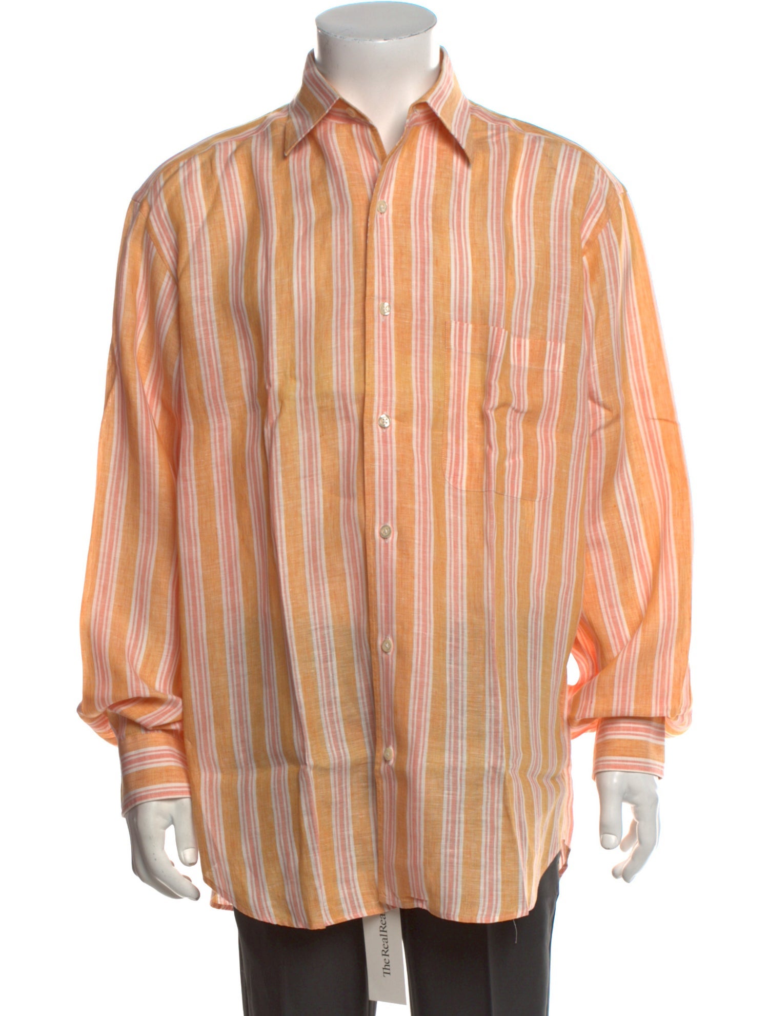 Paul Stuart Linen Striped Dress Shirt