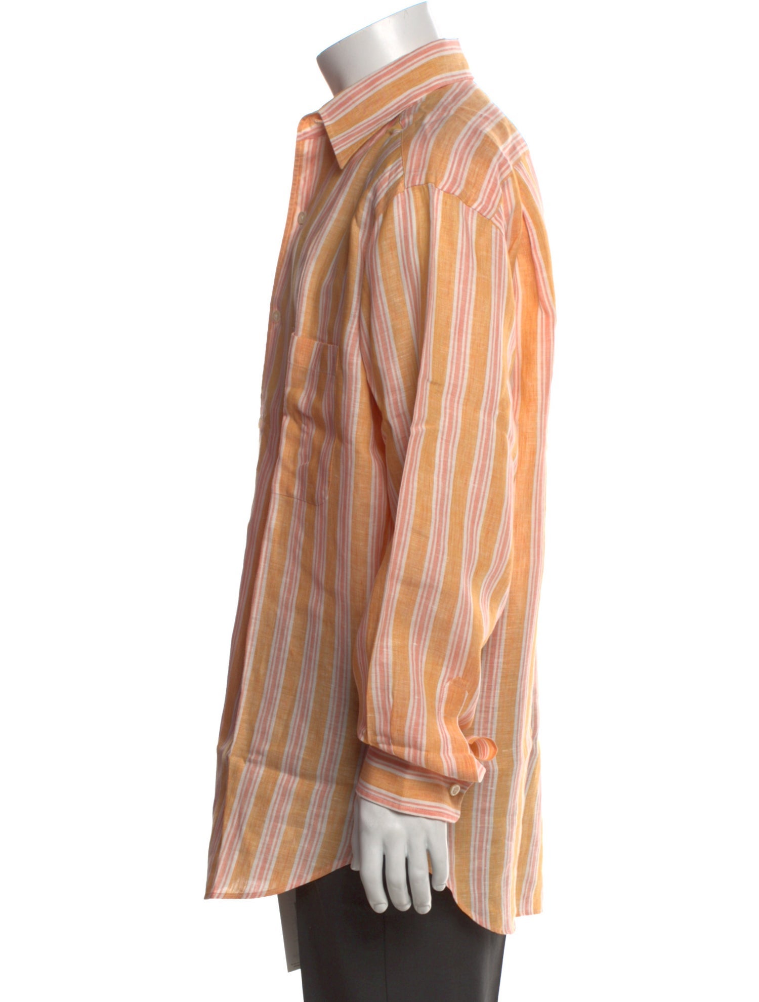 Paul Stuart Linen Striped Dress Shirt