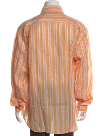 Paul Stuart Linen Striped Dress Shirt