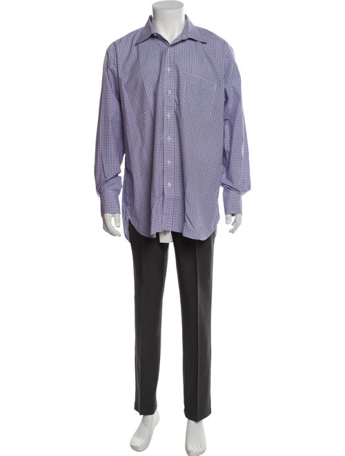 Paul Stuart Plaid Print Long Sleeve Dress Shirt