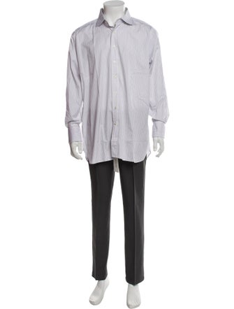 Paul Stuart Striped Long Sleeve Dress Shirt