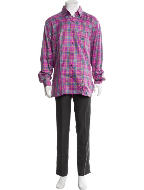 Paul Stuart Plaid Print Long Sleeve Shirt