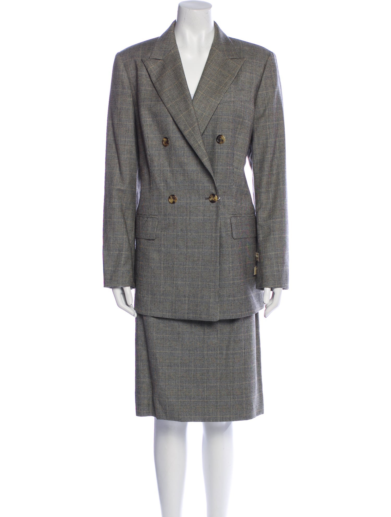 Paul Stuart Wool Tweed Pattern Skirt Suit