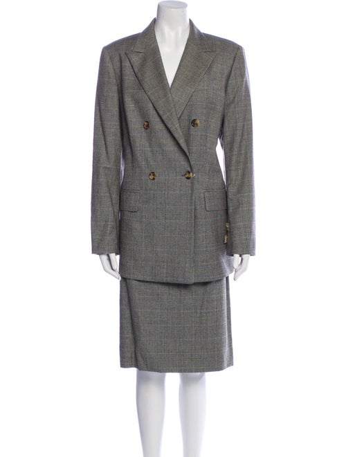 Paul Stuart Wool Tweed Pattern Skirt Suit