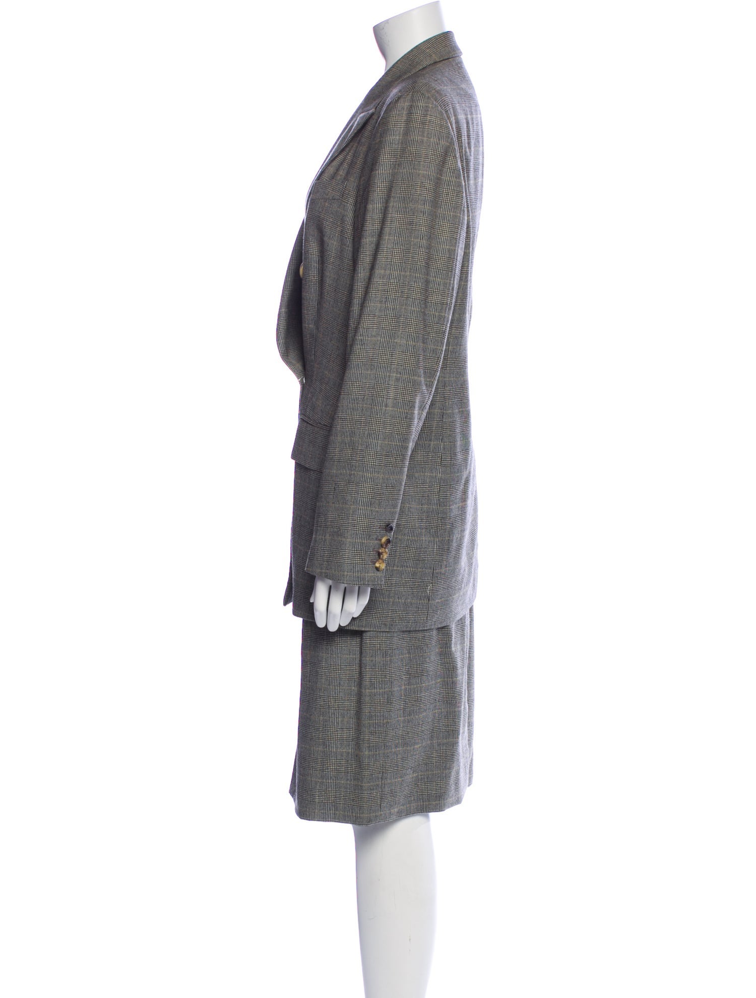 Paul Stuart Wool Tweed Pattern Skirt Suit
