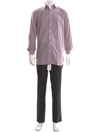 Paul Stuart Plaid Print Long Sleeve Shirt