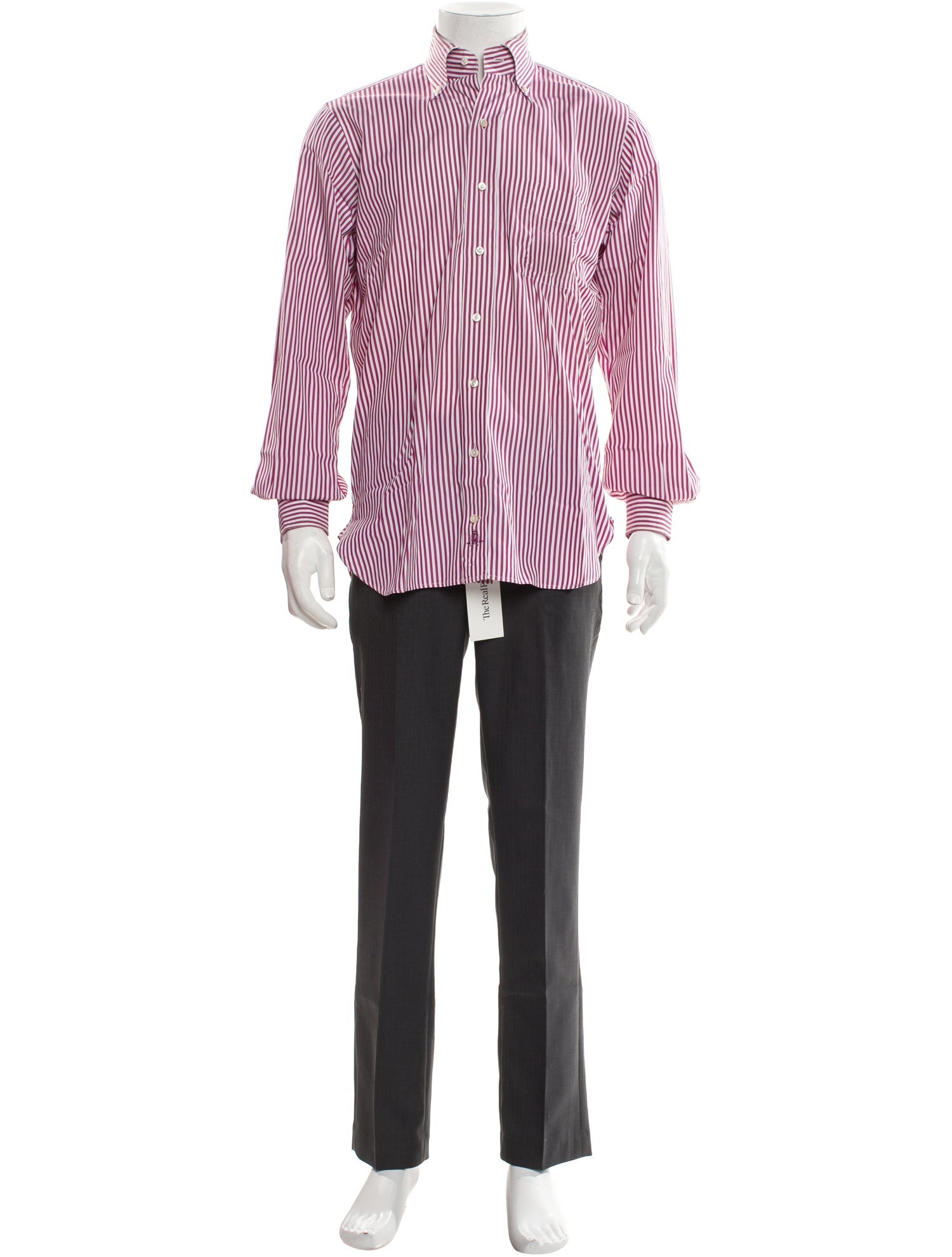 Paul Stuart Striped Long Sleeve Dress Shirt