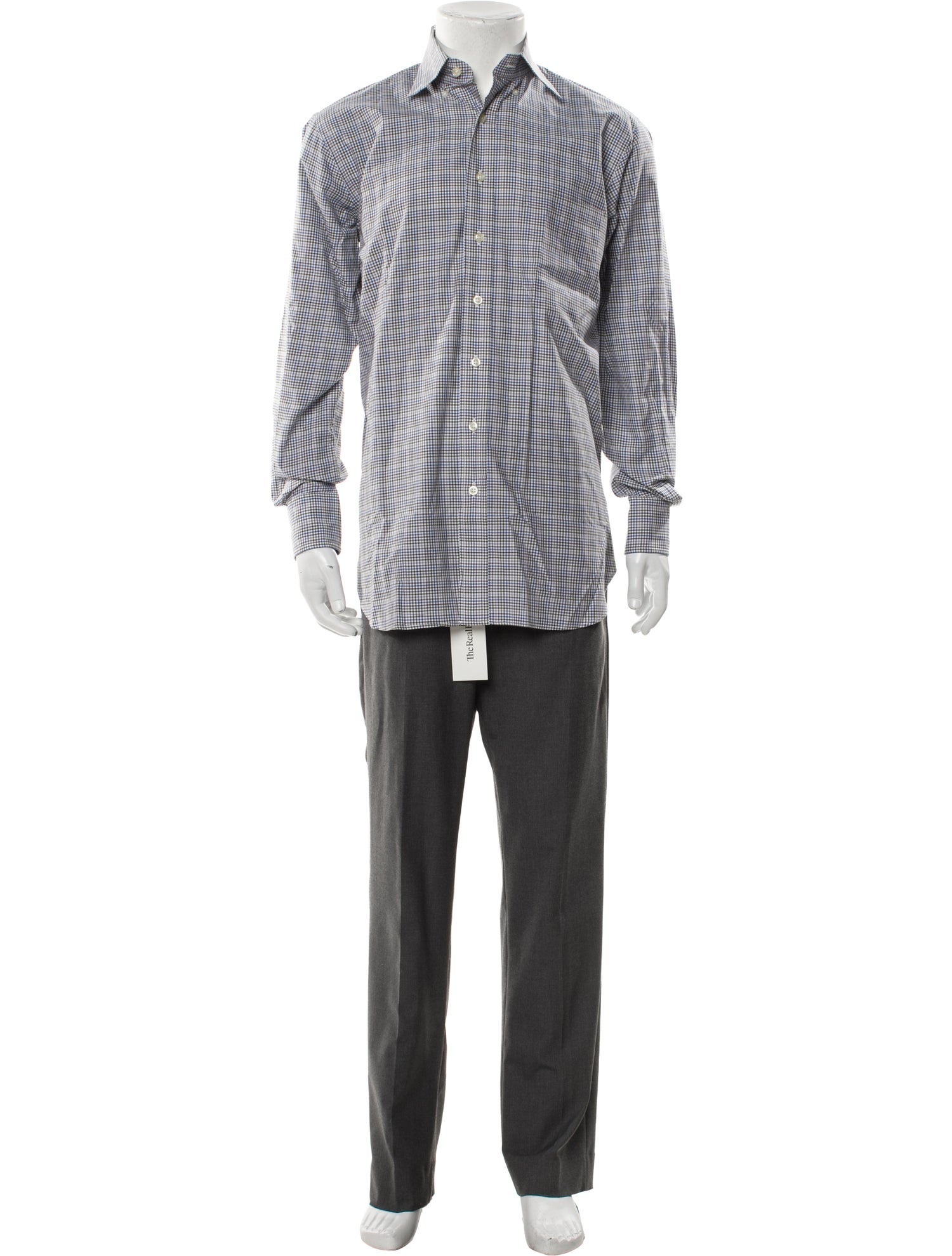 Paul Stuart Plaid Print Long Sleeve Dress Shirt