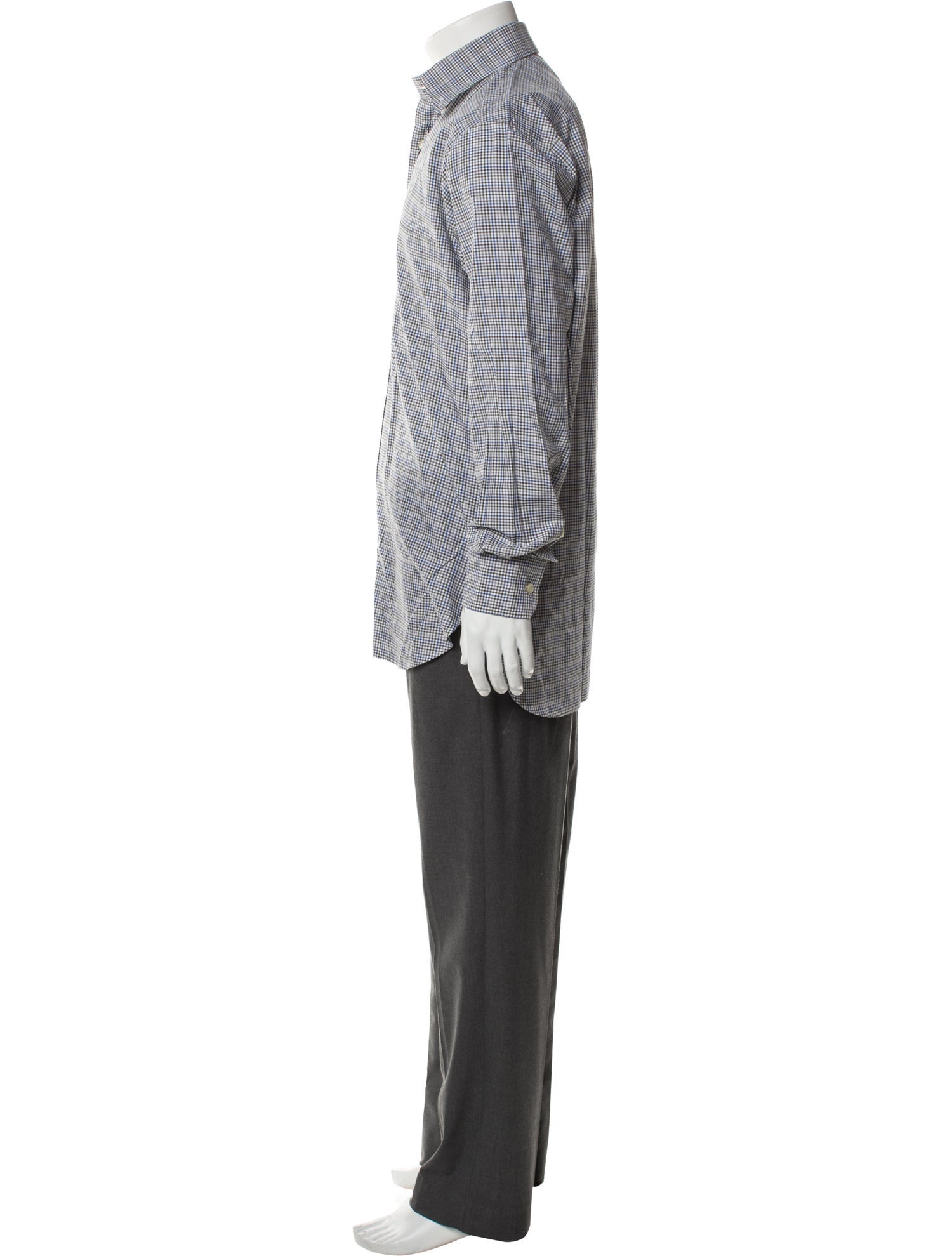 Paul Stuart Plaid Print Long Sleeve Dress Shirt