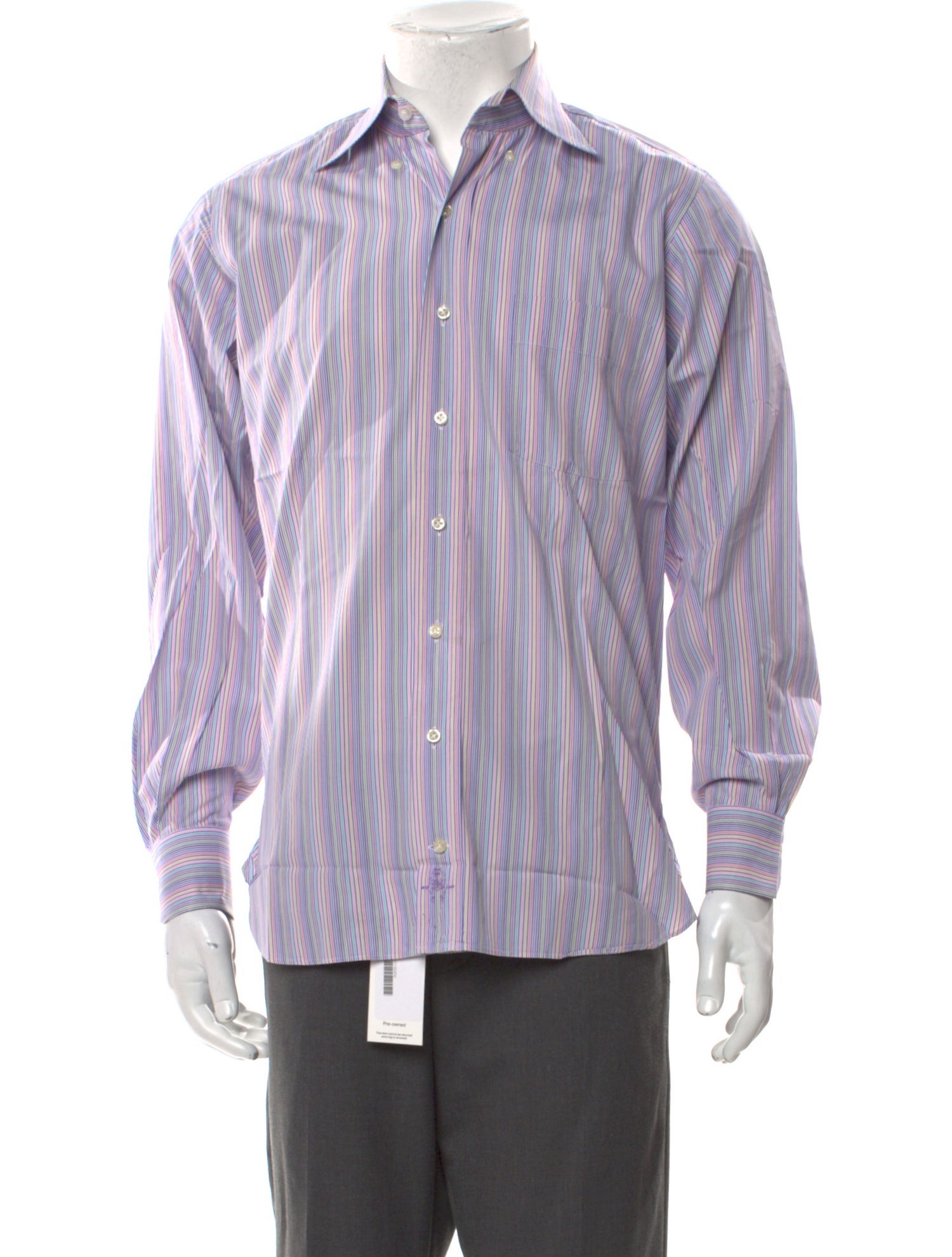 Paul Stuart Striped Long Sleeve Dress Shirt