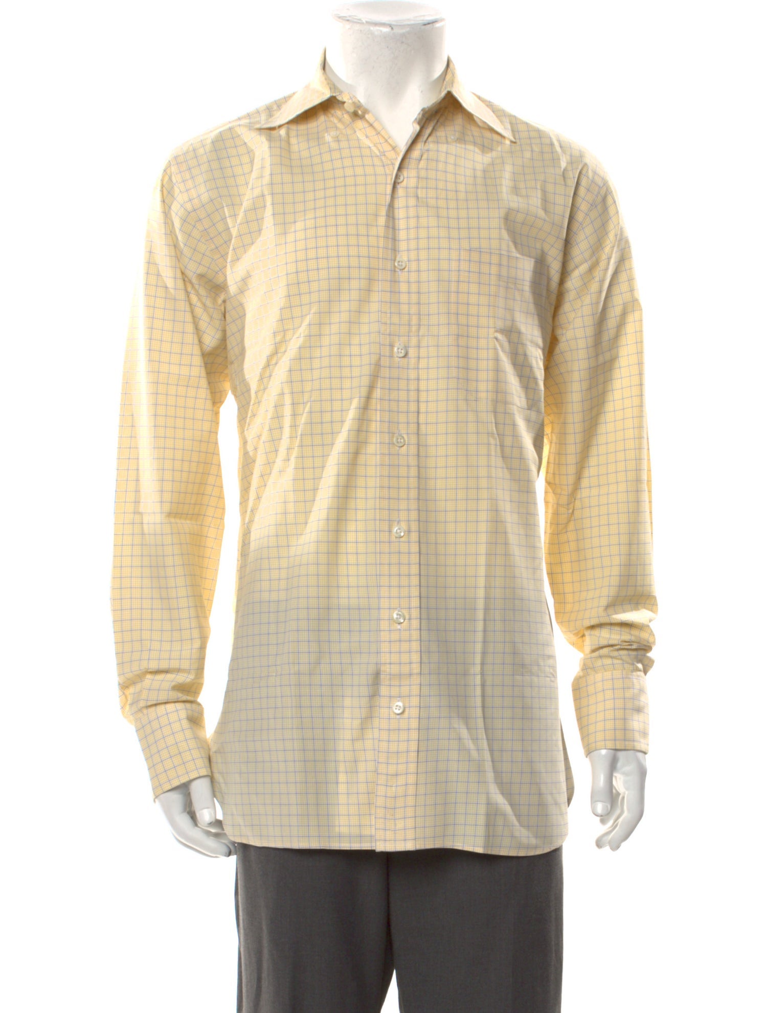 Paul Stuart Plaid Print Long Sleeve Dress Shirt