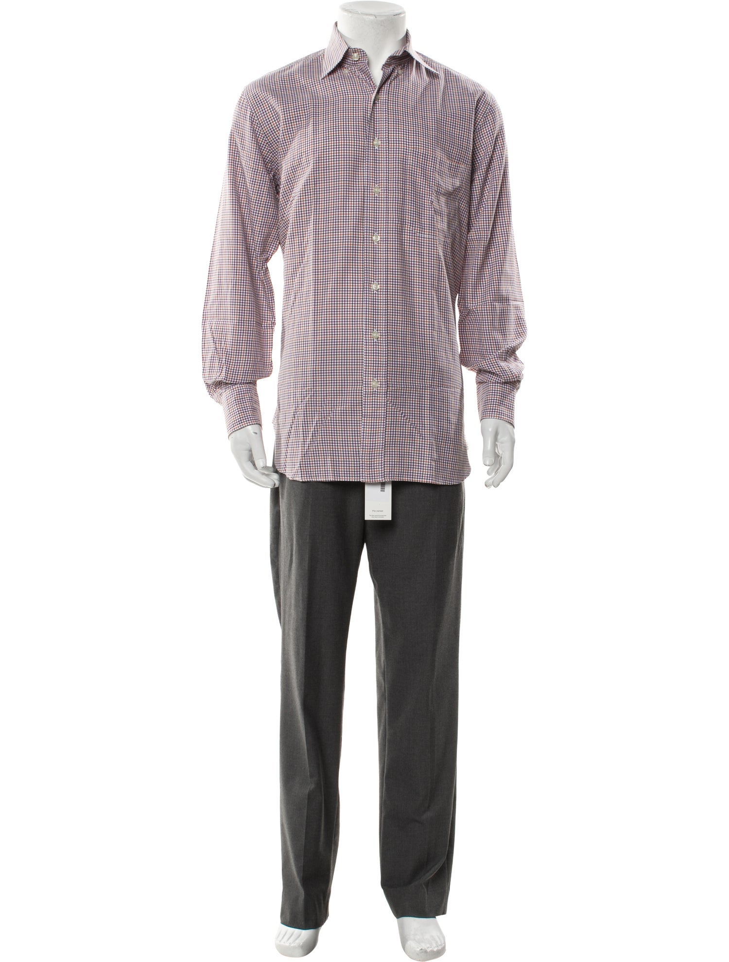 Paul Stuart Plaid Print Long Sleeve Shirt