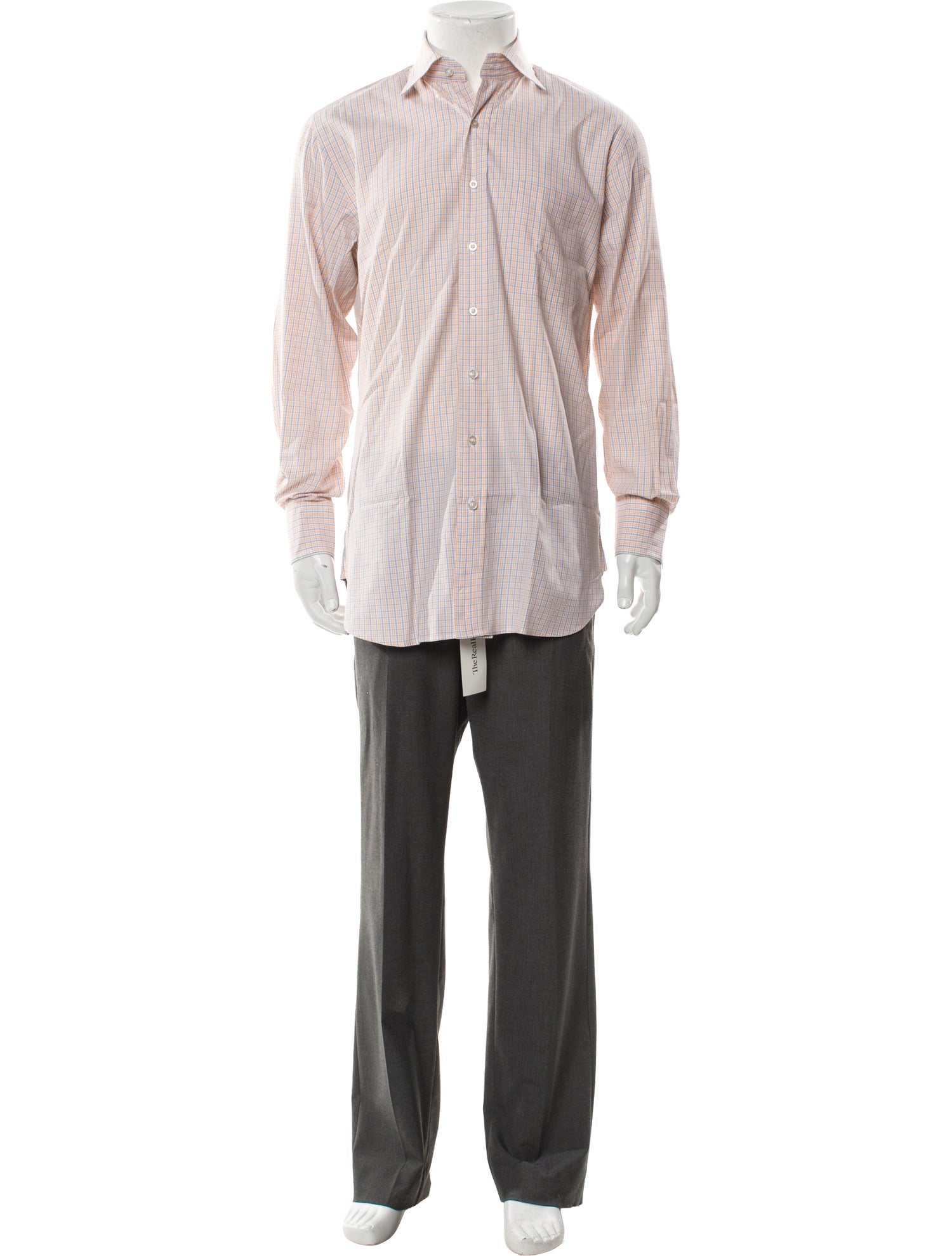 Paul Stuart Plaid Print Long Sleeve Dress Shirt