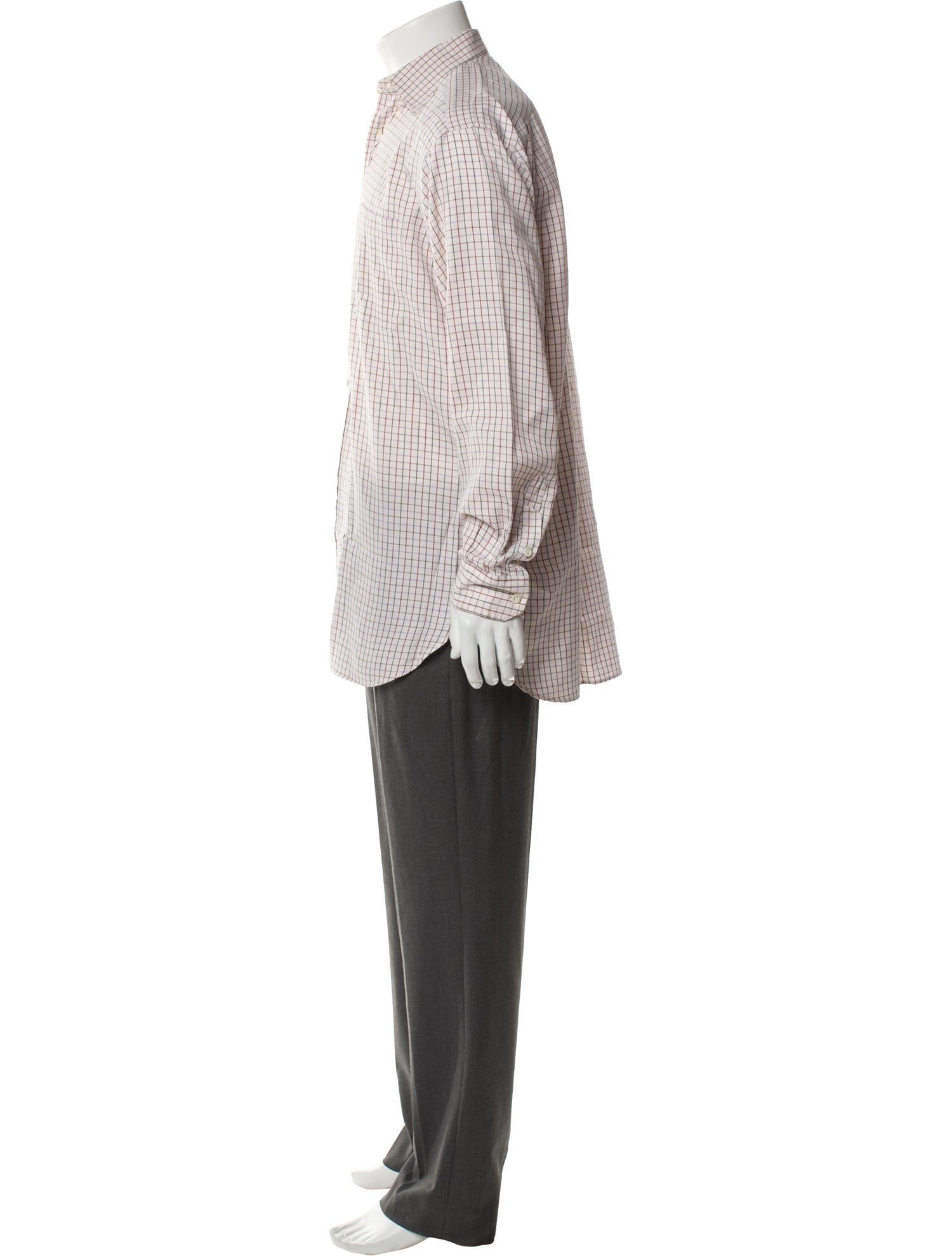 Paul Stuart Plaid Print Long Sleeve Dress Shirt