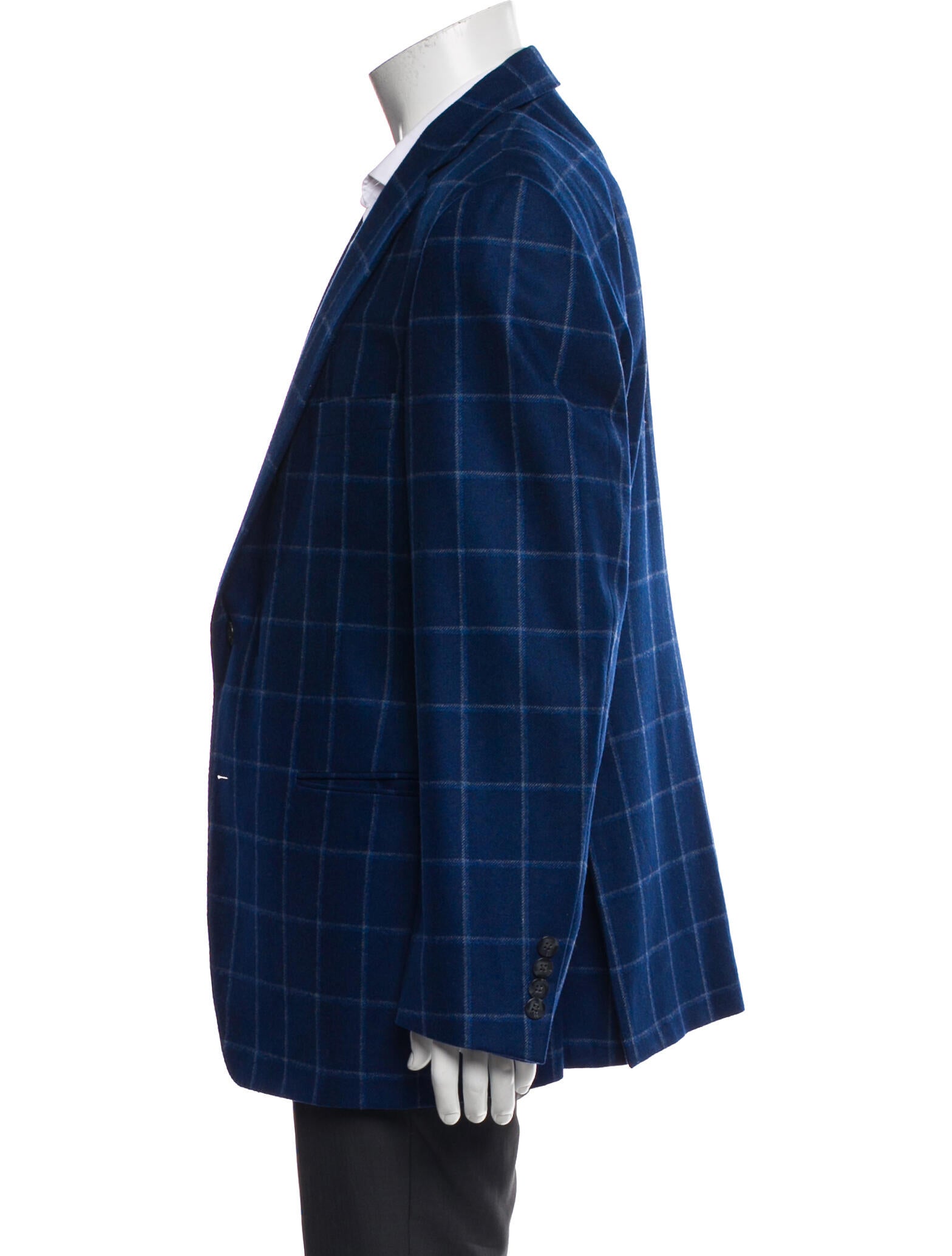 Paul Stuart Wool Plaid Print Blazer