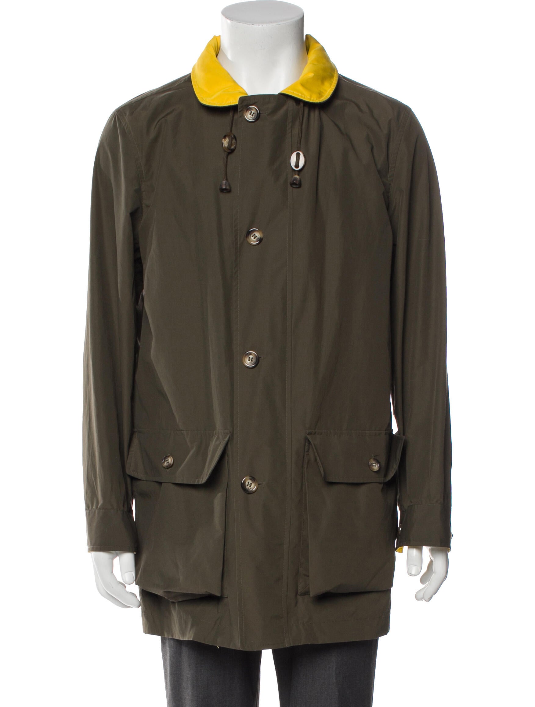 Paul Stuart Colorblock Pattern Parka