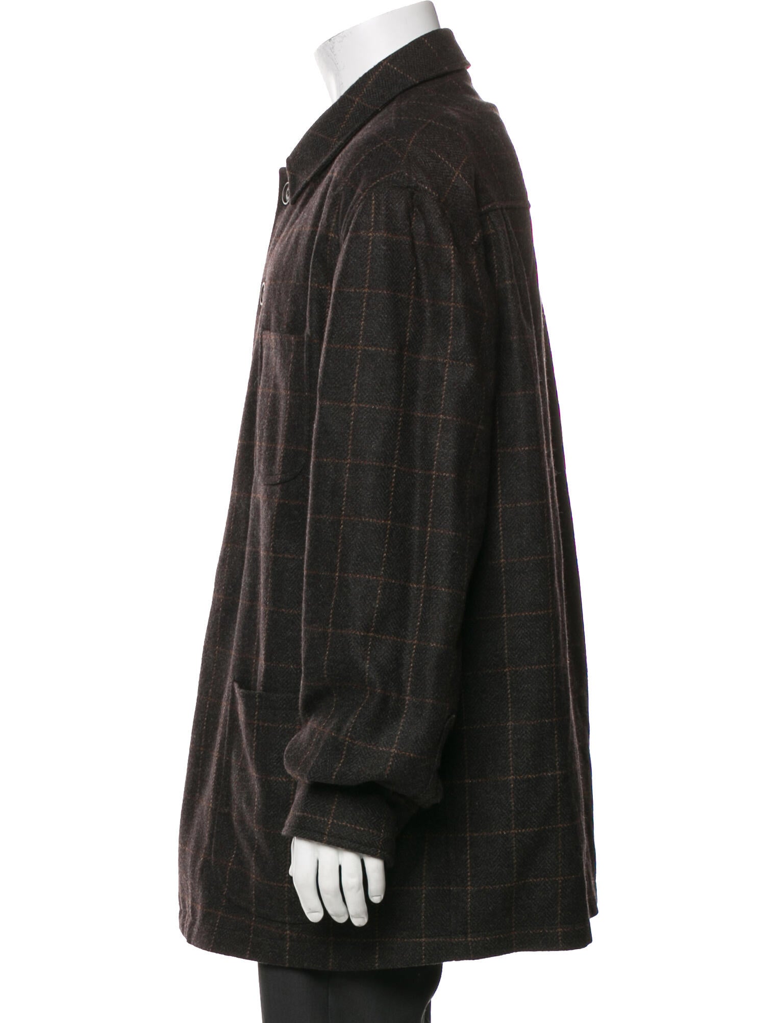 Paul Stuart Plaid Print Utility Jacket