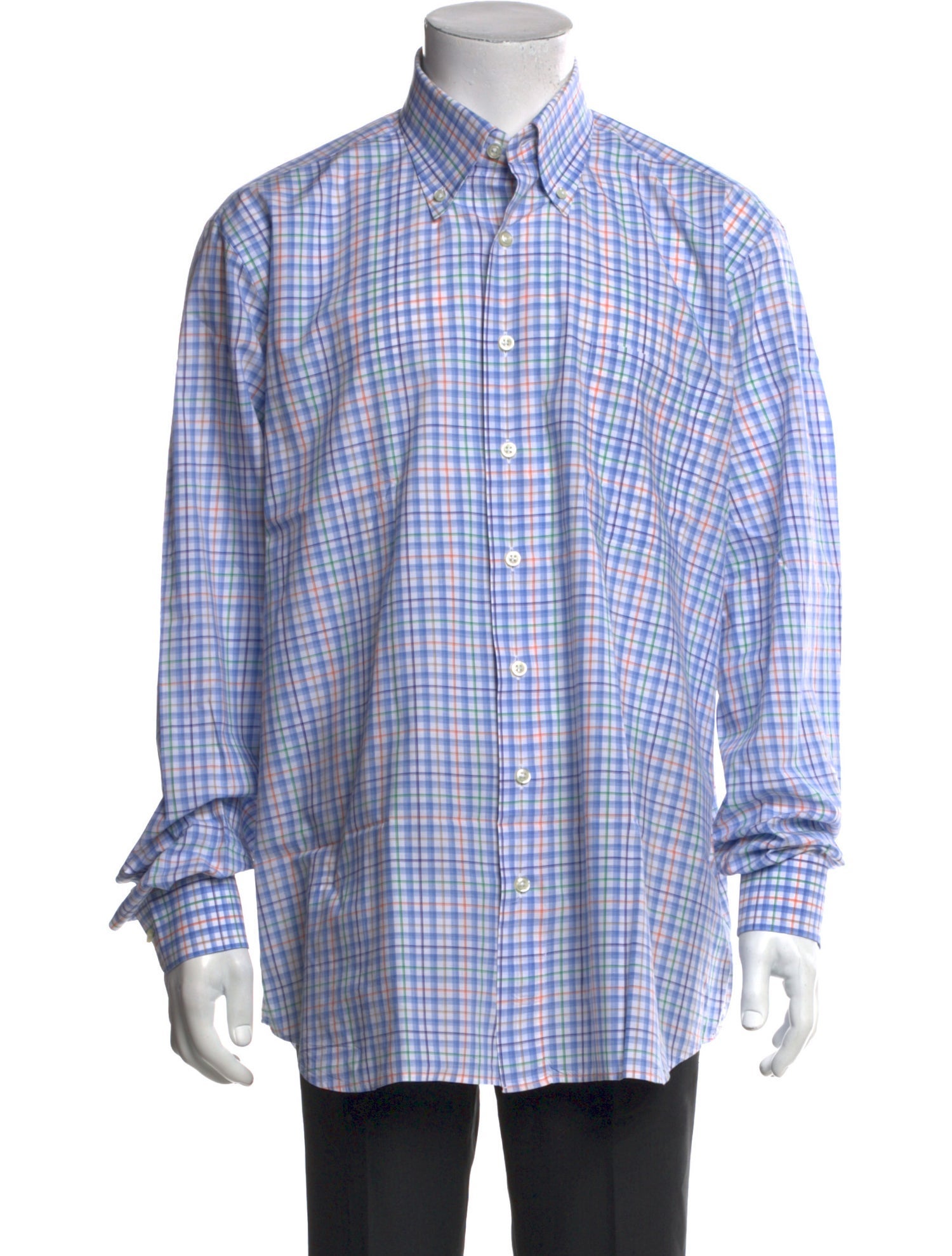 Paul Stuart Plaid Print Long Sleeve Shirt