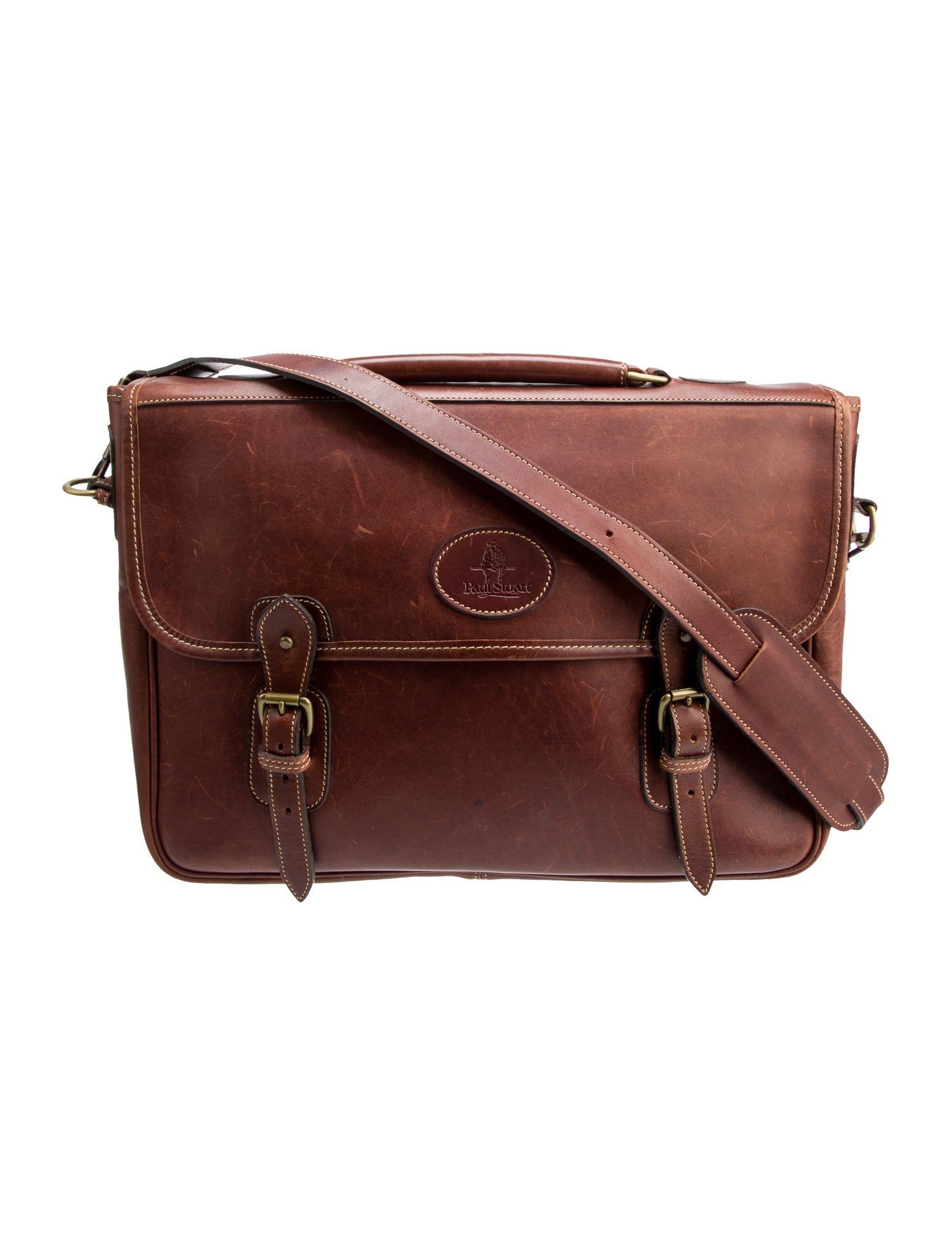 Paul Stuart Leather Messenger Bag