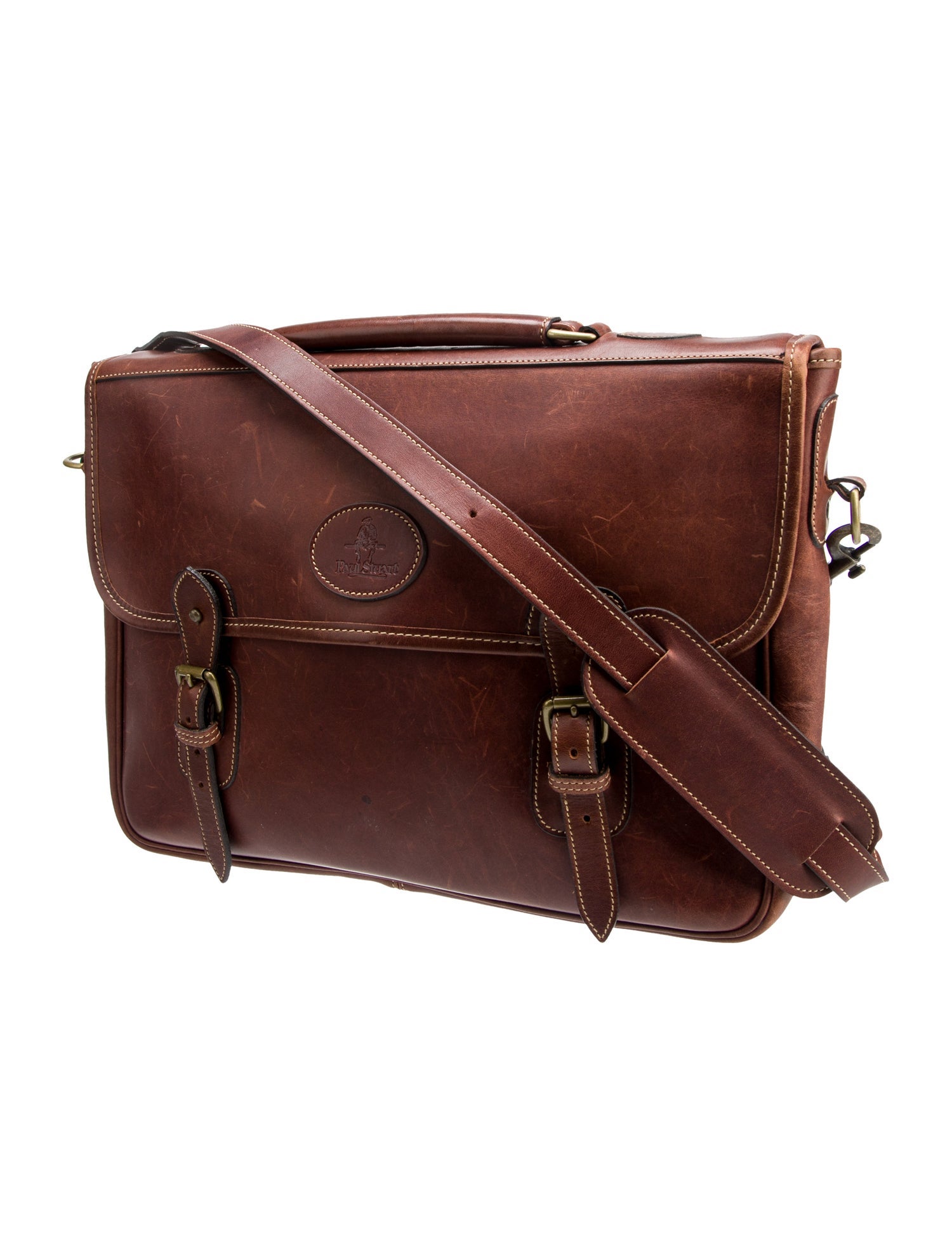 Paul Stuart Leather Messenger Bag