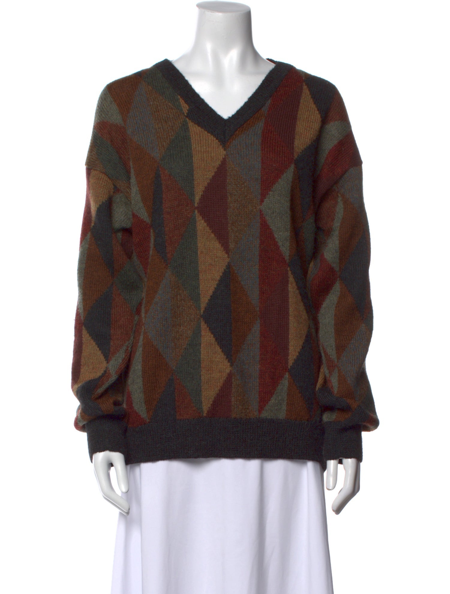 Paul Stuart Printed V-Neck Sweater