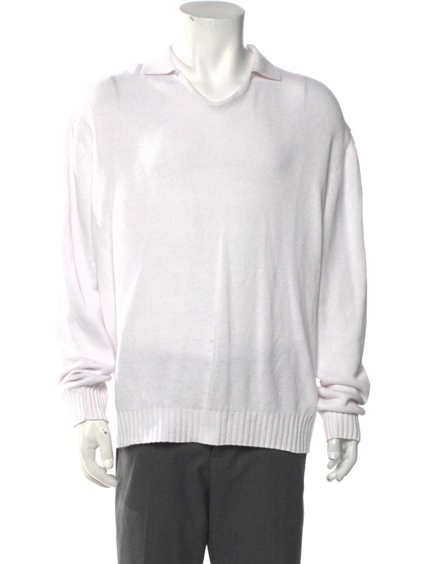 Paul Stuart V-Neck Long Sleeve Polo Sweater