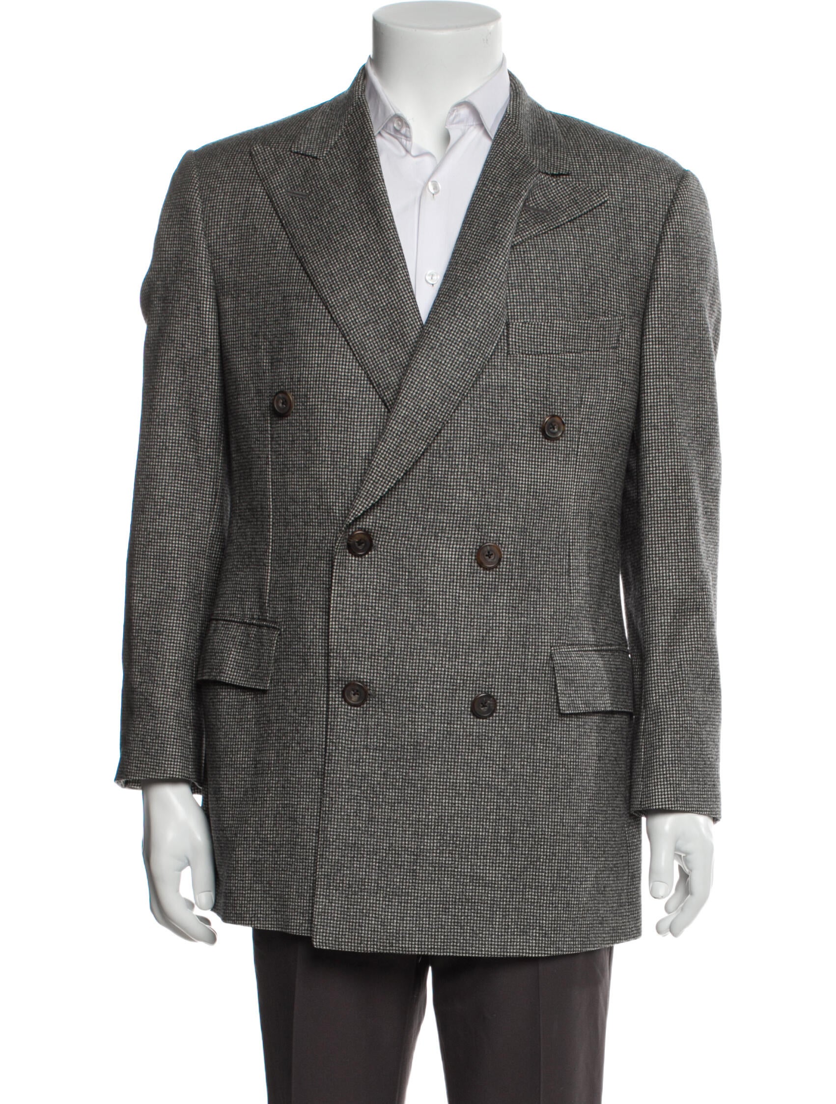 Paul Stuart Wool Houndstooth Print Blazer