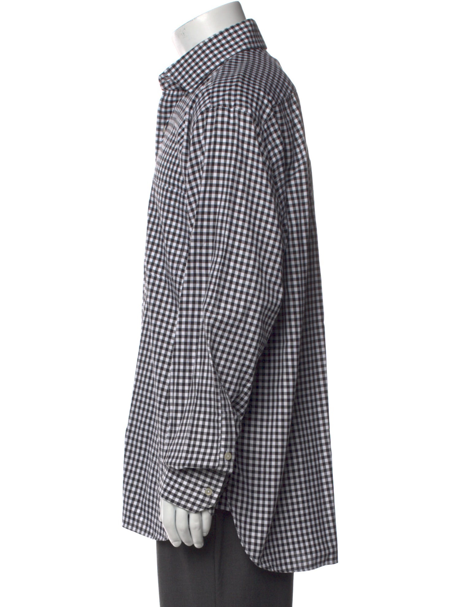 Paul Stuart Plaid Print Long Sleeve Dress Shirt