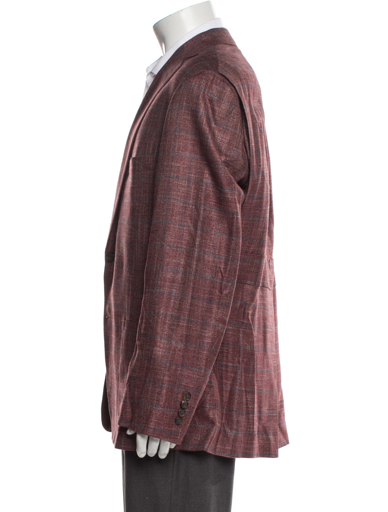 Paul Stuart Plaid Print Blazer